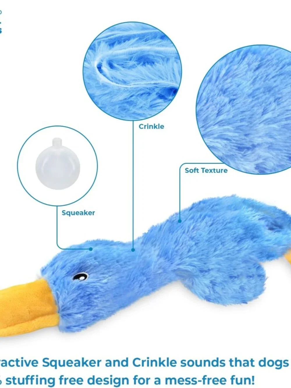 Interactive Squeaky Dog Chew Toy, Ideal Dog Toys for Chewers, Small, Medium & La - Picture 3 of 5